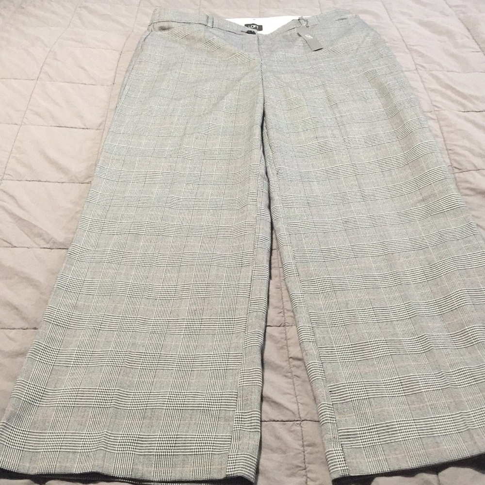 NWT Loft High Waist Plaid Trousers Pants 12